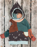 Size 3-6 years patchwork hoodie
