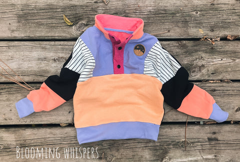 Size 2 Bright Spaces Patchy Snap pullover