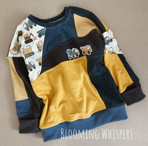 6-9 year Vehicle Patchwork Pullover