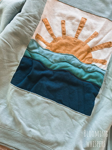 ADULT EXTRA Large Ocean Sunrise Pullover