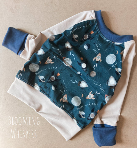 To The Moon Blue Pullover (multiple sizes)