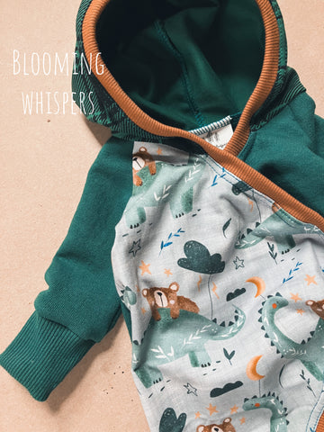 (Multiple sizes) Dinosaur Teddy snap romper