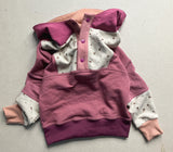 Size 3 Floral Patchy Snap Hooded Pullover