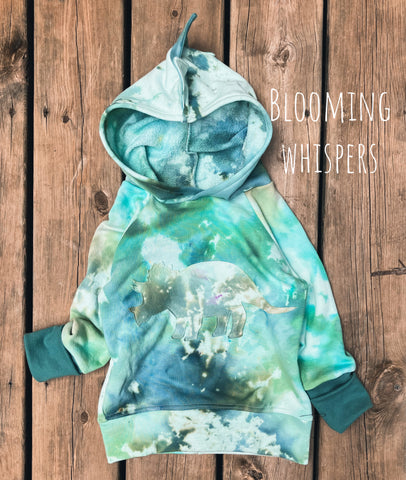 3-6 years Triceratops Tie Dye Hoodie