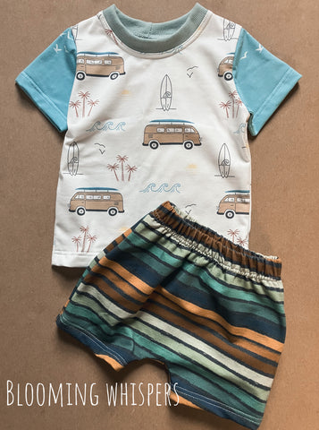 Ocean Tide Shorts and Tee set (multiple sizes)