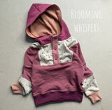 Size 3 Floral Patchy Snap Hooded Pullover