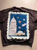 Adult Large NEW YORK Postage Stamp Crewneck