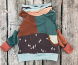 Size 3-6 years patchwork hoodie